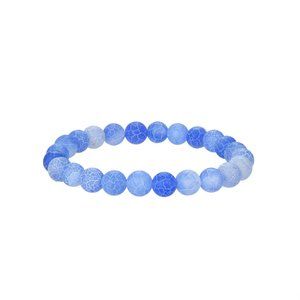 Sky Blue Frosted Agate Gemstone Bracelet 8mm